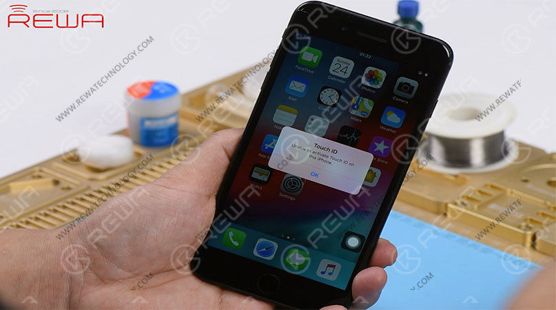 Press the power button to turn on the phone. The phone turns on normally. However, there is an alert saying "Unable to activate Touch ID on this iPhone. Try to press the home button. The home button is also unresponsive. 