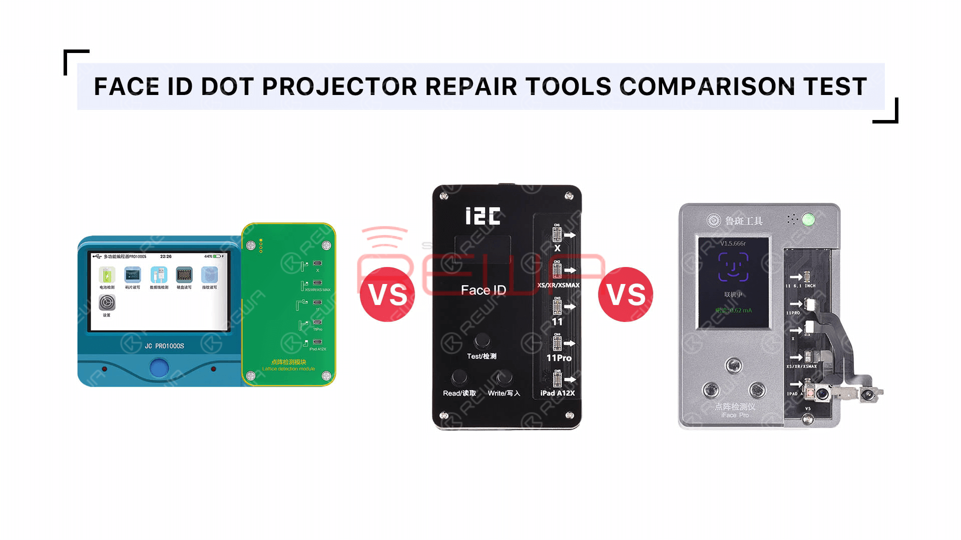 The fault is face ID not working - move iPhone a little lower/higher. Here we will introduce three different repair tools to fix the problem, which include JC, LUBAN, and I2C.