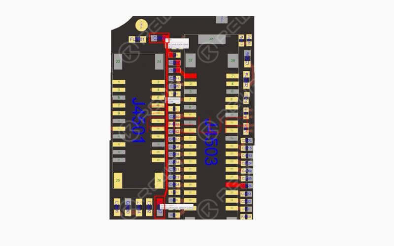 We can fix it by replacing with a new U1801 or borrow 3V voltage from other points on the board. Since U1801 is located on the backside of CPU and replacing process can cause pseudo soldering of CPU, here we will adopt the voltage borrowing way.