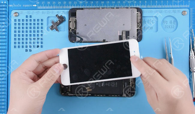 Disassemble the phone, detach the display assembly. Replace with a new display assembly.