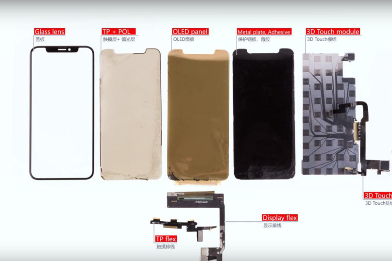 iPhone X OLED Screen Total Teardown Analysis