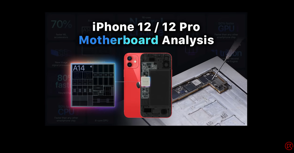 iPhone 12/12 Pro Motherboard Analysis (A14 Bionic, 5G Network, LiDAR Scanner, Face ID Parts, PMU)