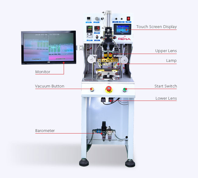 Vertical Pulse LCD Flex Cable Bonding Machine