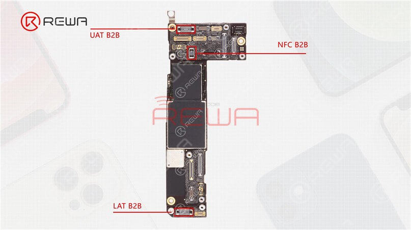 The iPhone 12 in our hand is not a U.S. version. As its 5G network frequency band adopts the Sub-6G, there are primarily three antenna connection seats (upper antenna, NFC antenna, and lower antenna).