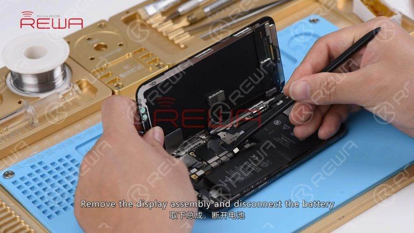 remove the display assembly, disconnect the battery, and take out the motherboard.