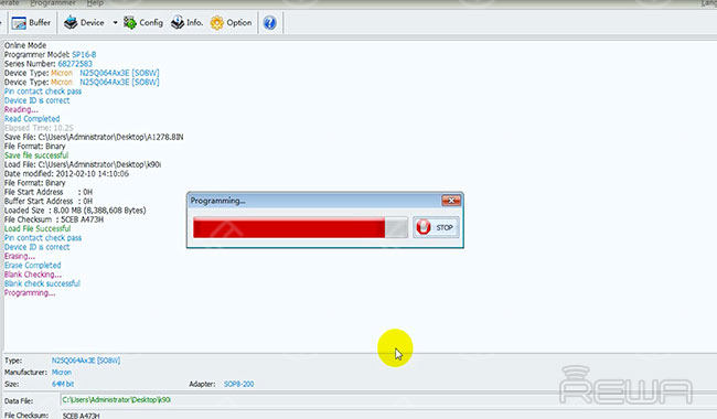 Clear raw data, and write new data. Once finished, take down the EFI chip.