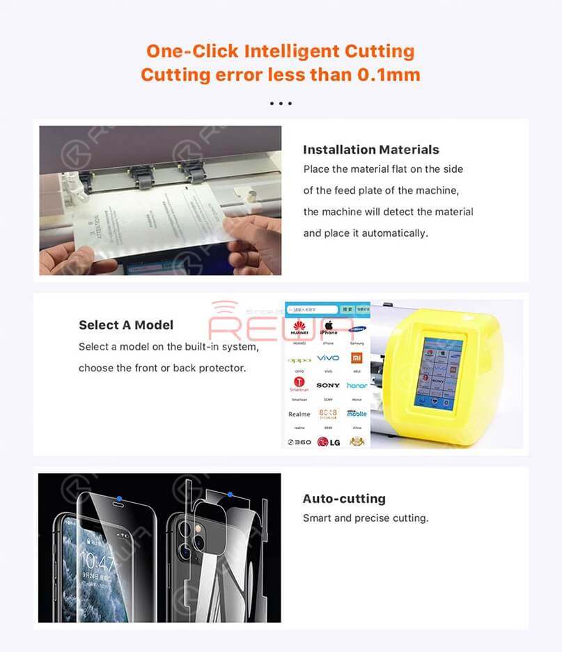 Make A Screen Protector In 15 Seconds - REFOX Screen Protector Cutting Machine