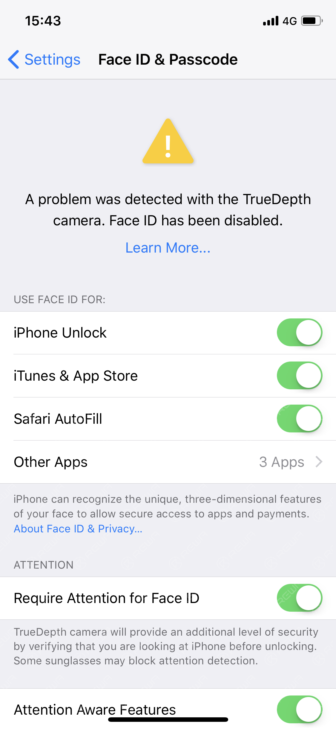 why is face id not available on iphone 12